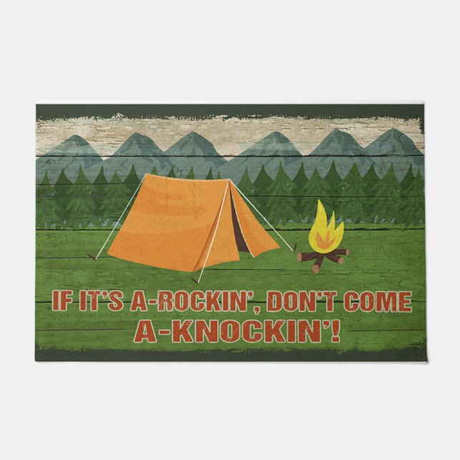 Lovely Campfire Doormat, Camping Picture Doormat (Front)