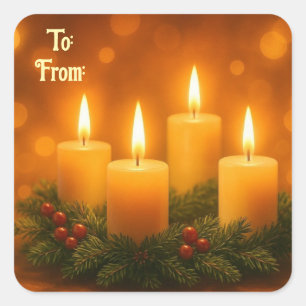 Lovely Candles Christmas Gift Sticker