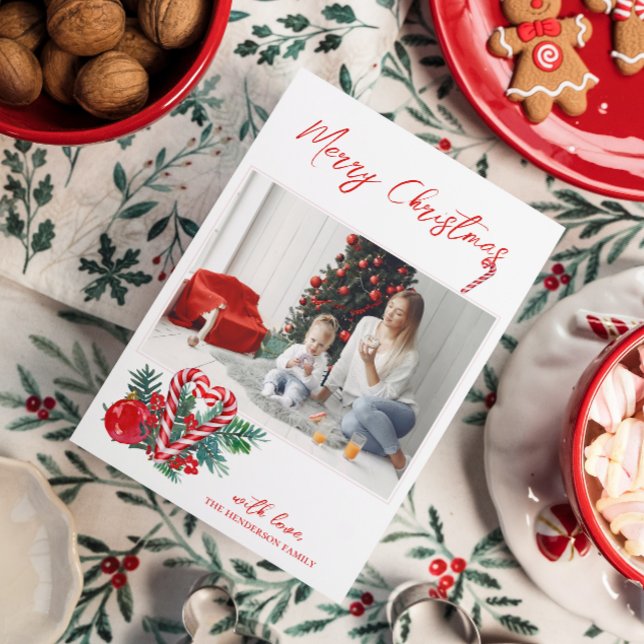 Lovely Candy Canes | Christmas Family Photo Holiday Card (Creator Uploaded)