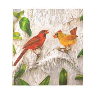 Lovely Cardinal birds Notepad