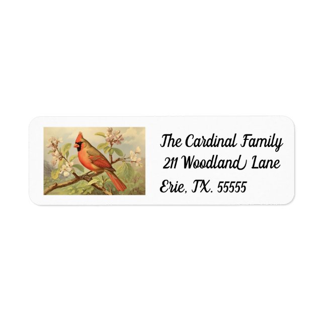 Lovely Cardinal Return Address Labels (Front)