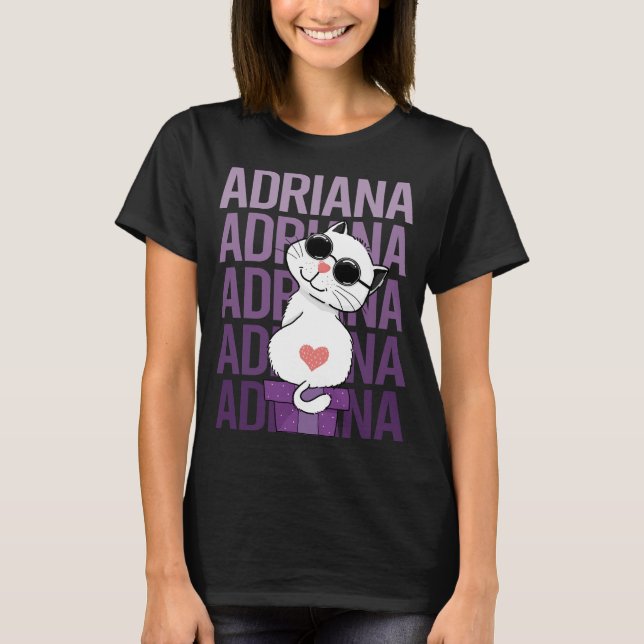 Lovely Cat - Adriana Name T-Shirt (Front)