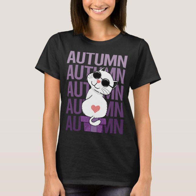 Lovely Cat - Autumn Name T-Shirt (Front)