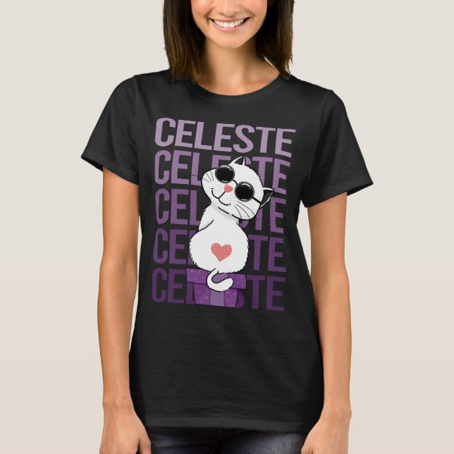 Lovely Cat - Celeste Name T-Shirt (Front)
