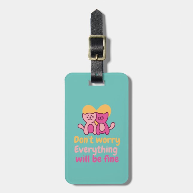  Lovely Cat Couple Luggage Tag (Front Vertical)