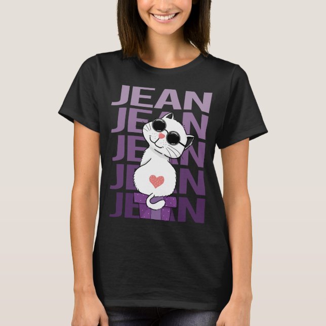Lovely Cat - Jean Name T-Shirt (Front)