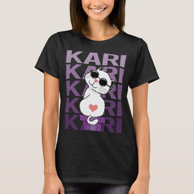 Lovely Cat - Kari Name T-Shirt (Front)
