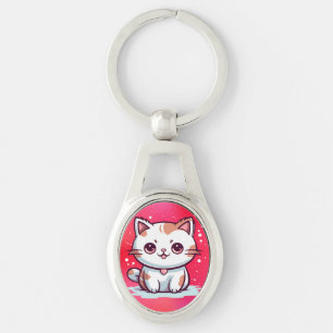 Lovely Cat Kawaii Style Clipart Key Ring