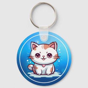 Lovely Cat Kawaii Style Clipart Key Ring