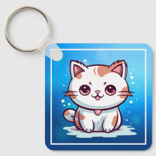 Lovely Cat Kawaii Style Clipart Key Ring