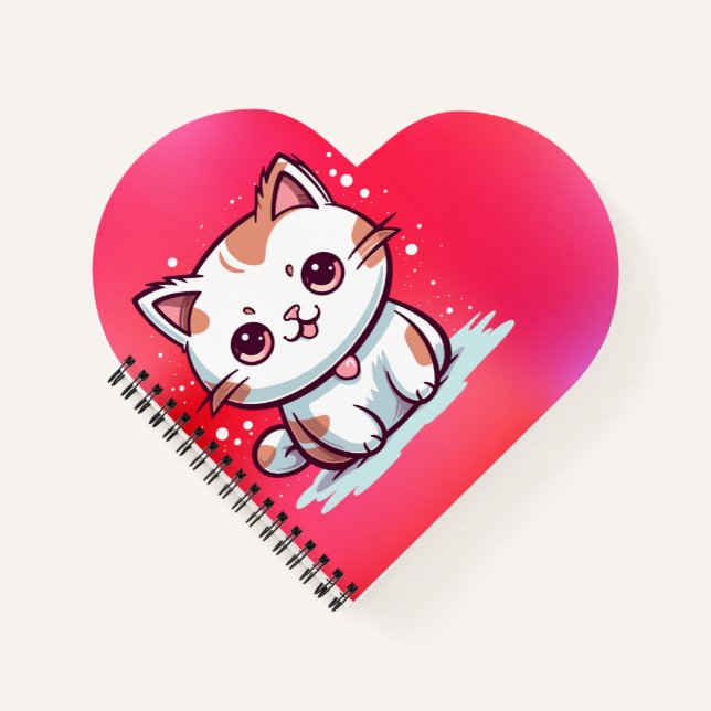 Lovely Cat Kawaii Style Clipart Notebook (Front)