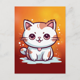 Lovely Cat Kawaii Style Clipart Postcard