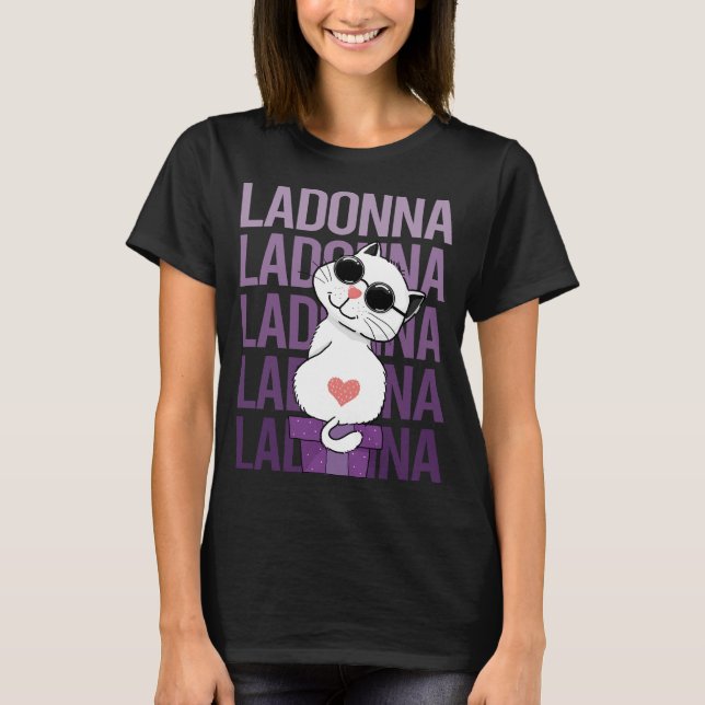 Lovely Cat - Ladonna Name T-Shirt (Front)