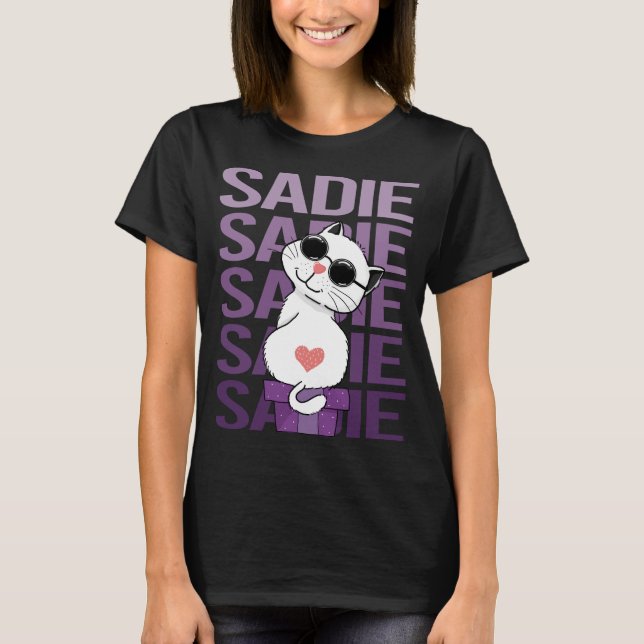 Lovely Cat - Sadie Name T-Shirt (Front)