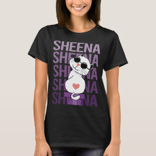Lovely Cat - Sheena Name T-Shirt