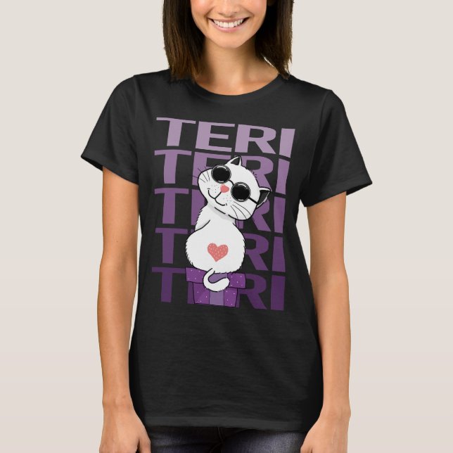 Lovely Cat - Teri Name T-Shirt (Front)