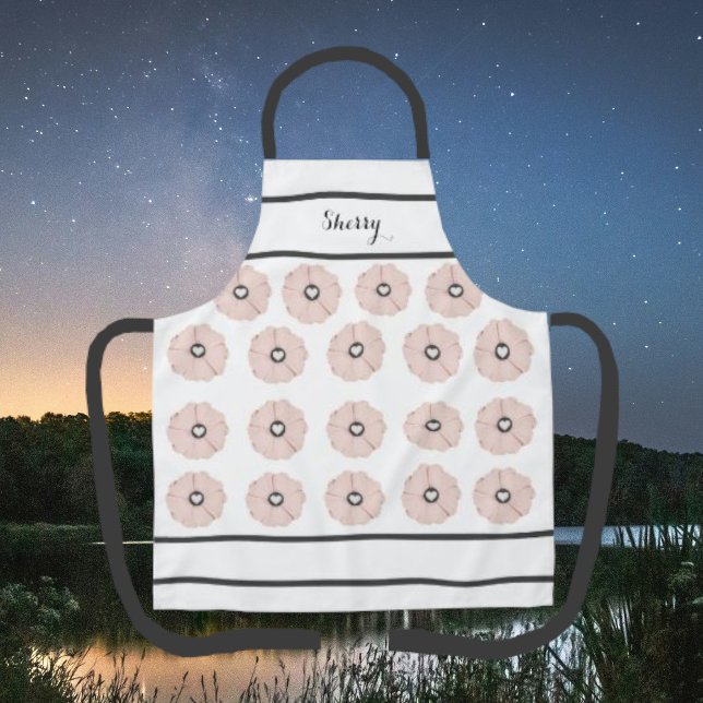 Lovely Charcoal Grey and Pink Floral Apron (Creator Uploaded)