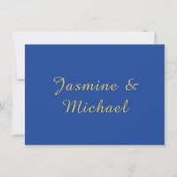 Lovely Chic Calligraphy Couple Names Blue & Gold