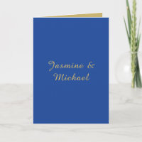 Lovely Chic Calligraphy Couple Names Blue & Gold