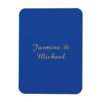 Lovely Chic Calligraphy Couple Names Blue & Gold