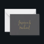 Lovely Chic Calligraphy Couple Names Grey & Gold Card<br><div class="desc">You Can Easily Change the Fonts,  Background Image and Colour,  Letter Characters.</div>