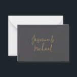 Lovely Chic Calligraphy Couple Names Grey & Gold Card<br><div class="desc">You Can Easily Change the Fonts,  Background Image and Colour,  Letter Characters.</div>
