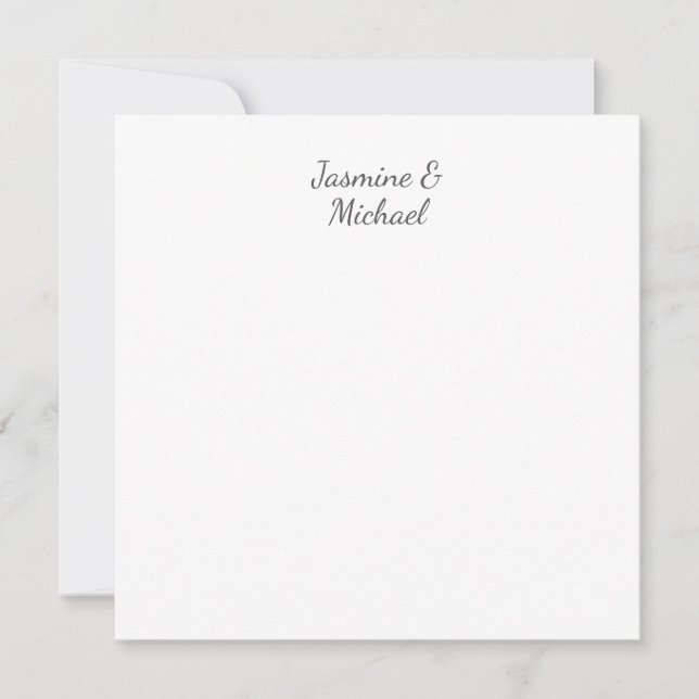 Lovely Chic Calligraphy Couple Names Wedding Card (Front)