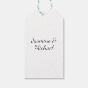 Lovely Chic Calligraphy Couple Names Wedding Gift Tags