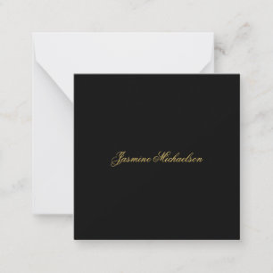 Lovely Chic Calligraphy Name Black & Gold Card