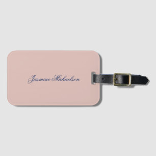 Lovely Chic Calligraphy Name Rose Gold Colour Luggage Tag