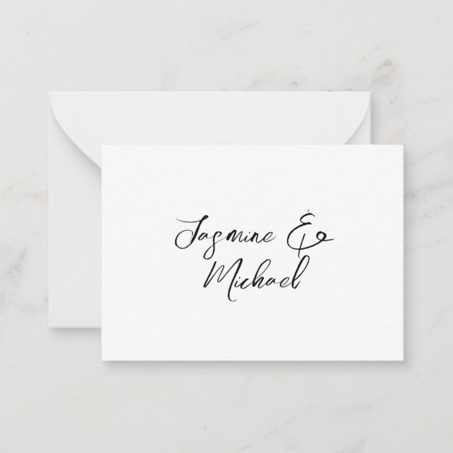 Lovely Chic Calligraphy Names Weddings Card (Front)