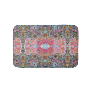 Lovely Chic Flower Garden Watercolor Painting Bath Mat