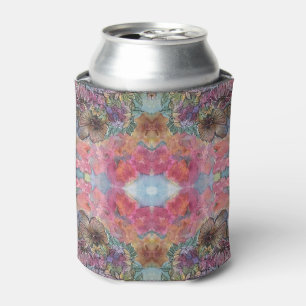 Lovely Chic Flower Garden Watercolor Painting  Can Cooler