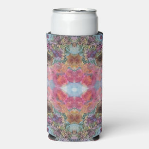 Lovely Chic Flower Garden Watercolor Painting  Seltzer Can Cooler