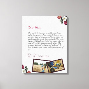 lovely chic Personalised Love Letter Handwritten  Canvas Print