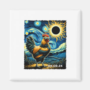 Lovely Chickens Starry Night Funny Chickens Solar Magnet