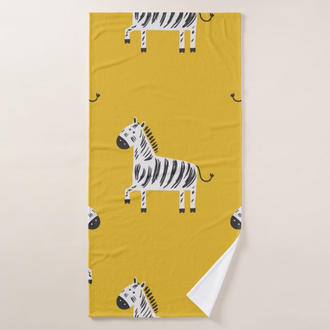 Lovely children's seamless pattern with zebras bath towel (Bath Towel)
