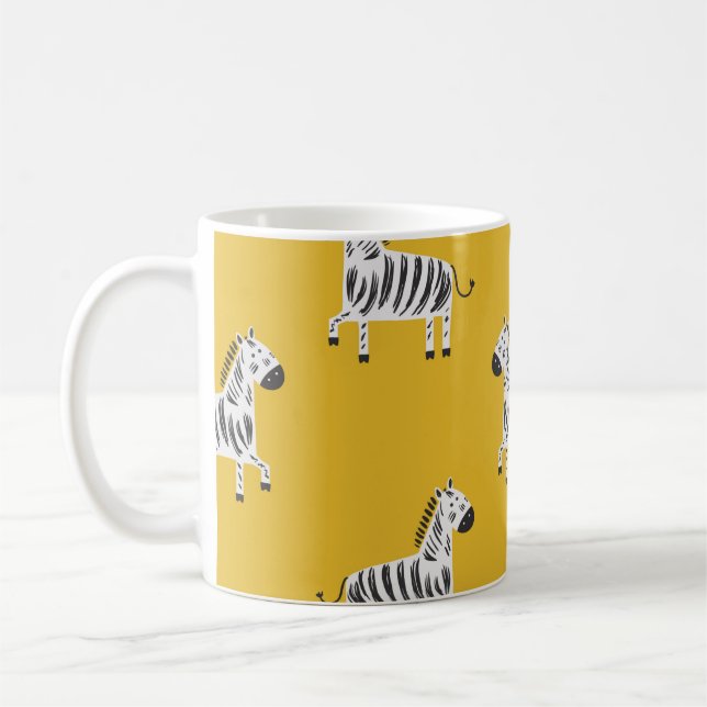 Lovely children's seamless pattern with zebras coffee mug (Left)