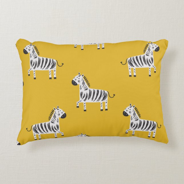 Lovely children's seamless pattern with zebras decorative cushion (Front)