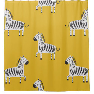 Lovely children's seamless pattern with zebras shower curtain