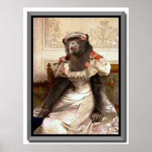 Lovely Chimp in Gown Poster
