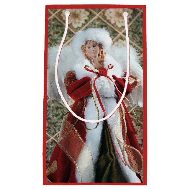 Lovely christmas angel print small gift bag (Front)