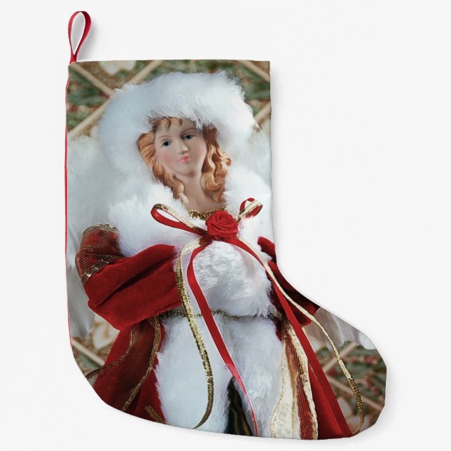 Lovely christmas angel small christmas stocking (Front)