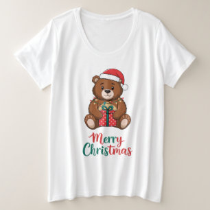 Lovely Christmas Bear - Merry Christmas Plus Size T-Shirt
