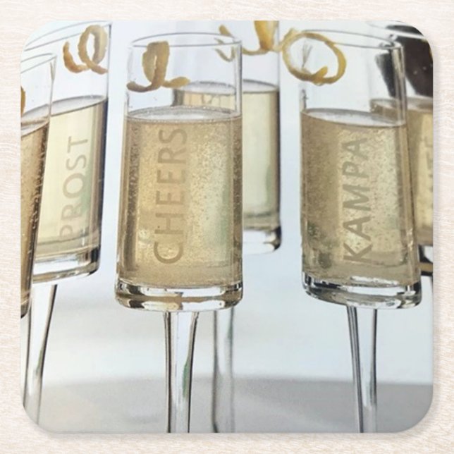 LOVELY  *CHRISTMAS CHAMPAGNE* COASTER (Front)