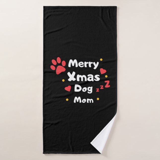 Lovely Christmas Dog Mum Bath Towel (Bath Towel)