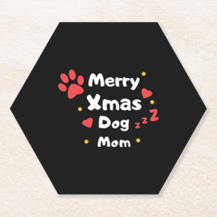 Lovely Christmas Dog Mum Paper Coaster