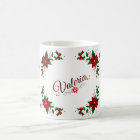 Lovely Christmas Red Flowers Personalised Mug