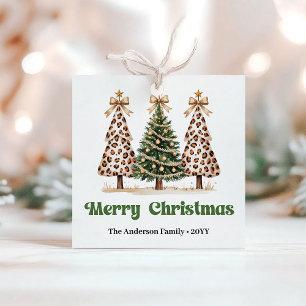 Lovely Christmas Trees Personalised Holiday Gift Favour Tags