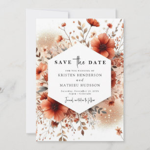 Lovely Classic Terracotta Wedding Save The Date